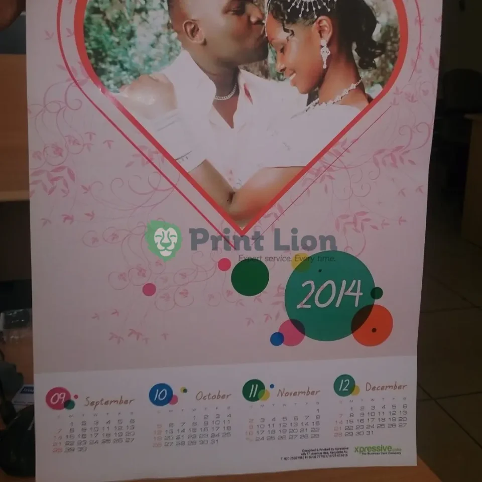 4-page/ 4-leaf wall calendar printing