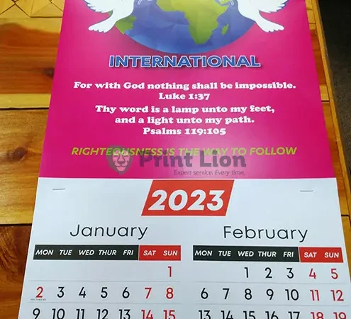 Tear-away Wall calendar printing