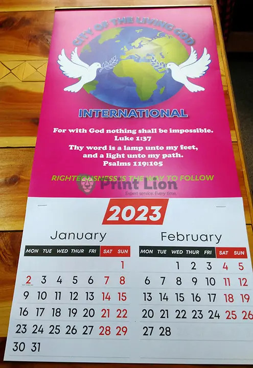 Tear-away Wall calendar printing