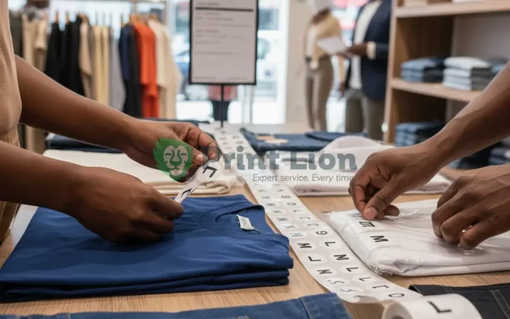 Clothing size stickers