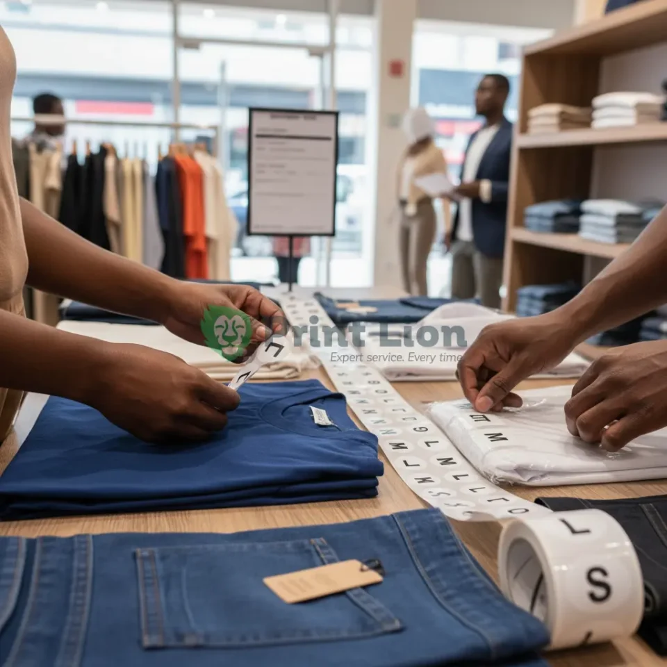 Clothing size stickers