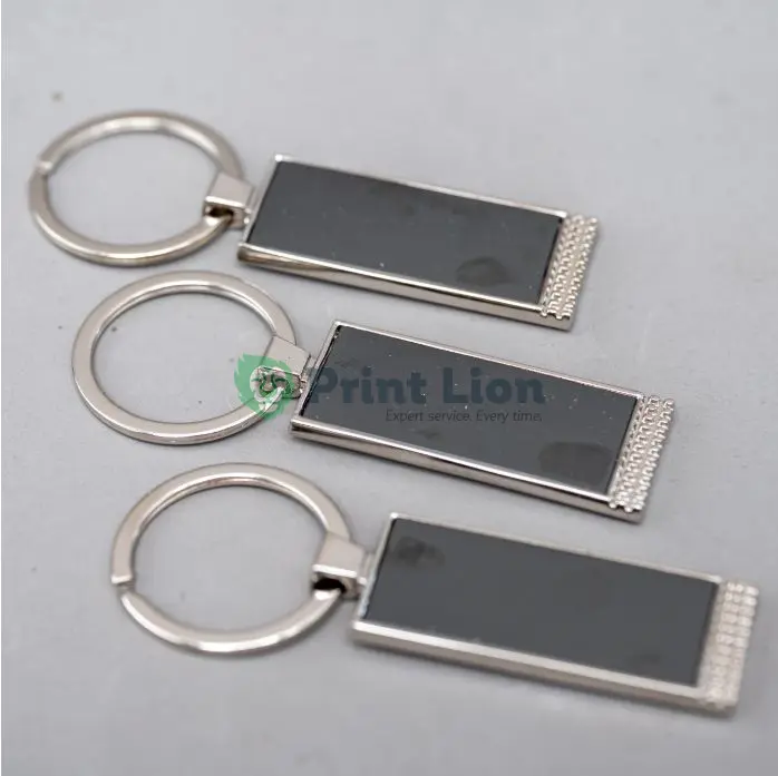 Silver keyholders rectangular. Single sided. 6*2cm PLKH041