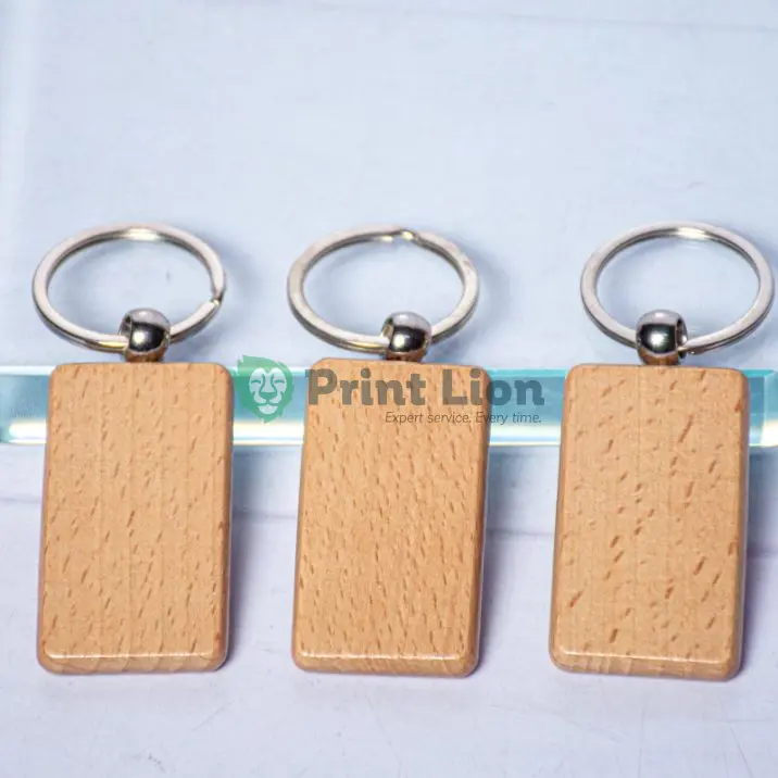 RECTANGULAR WOODEN KEYRINGS PLKH022
