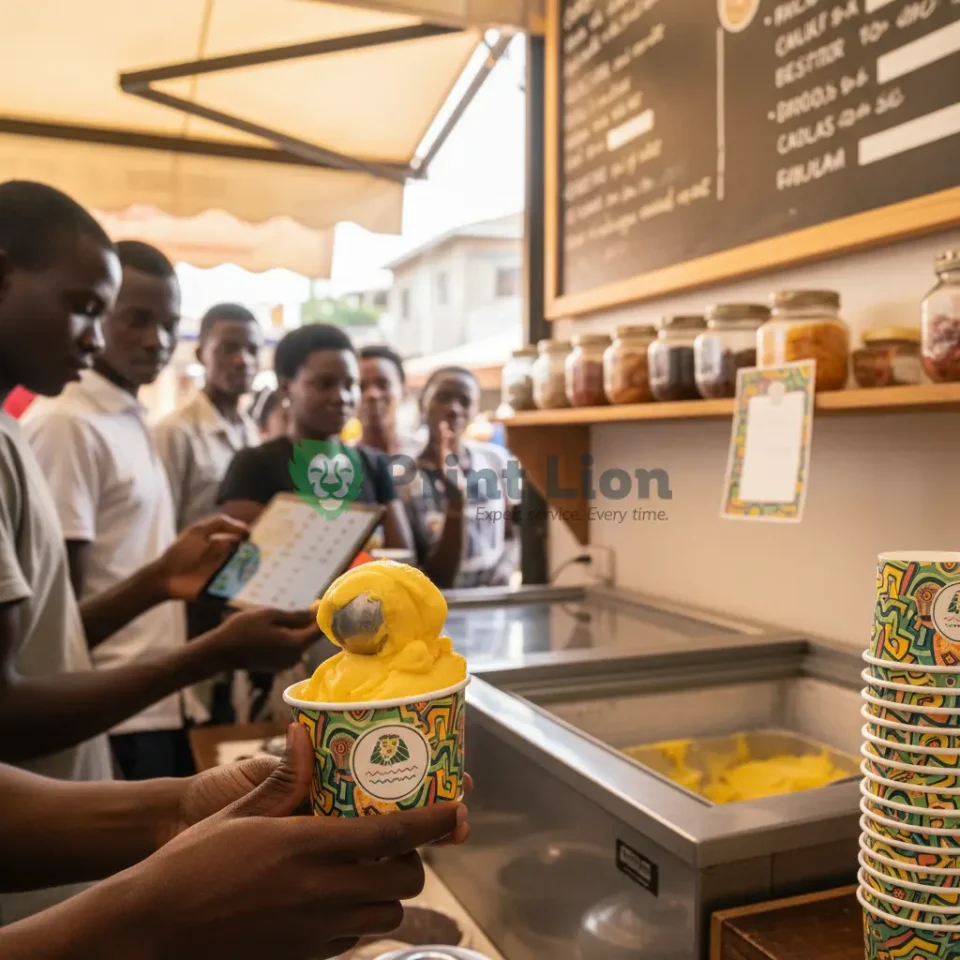 Ice cream cup branding