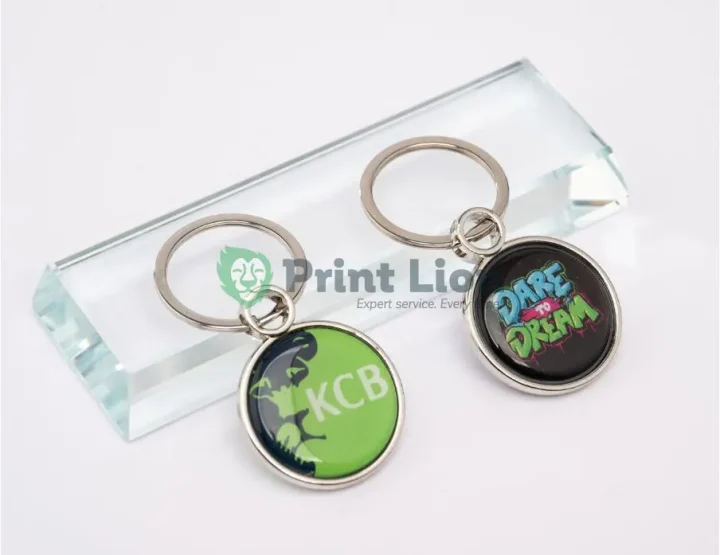 New round double sided keyholders. 3cm diameter PLKH039
