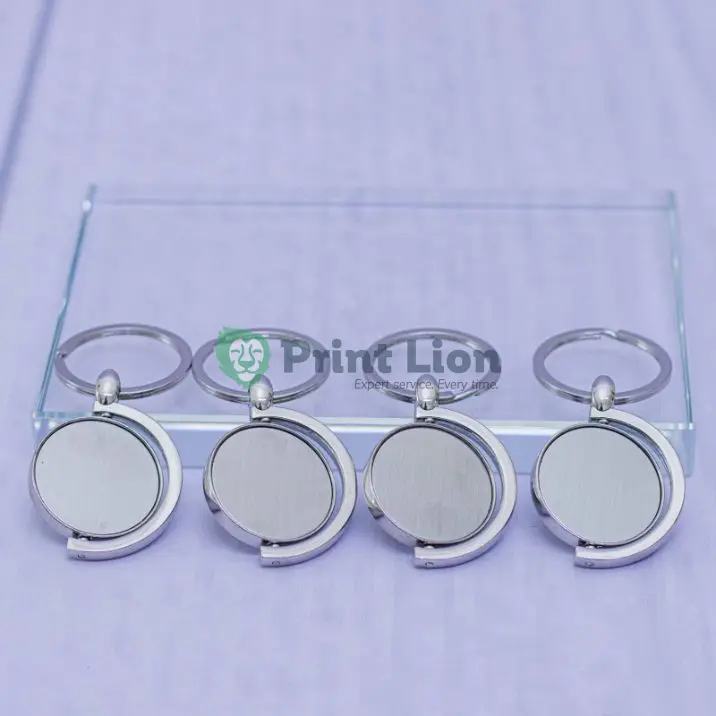 ROTATING HALF CIRCLE METAL KEYRING PLKH011