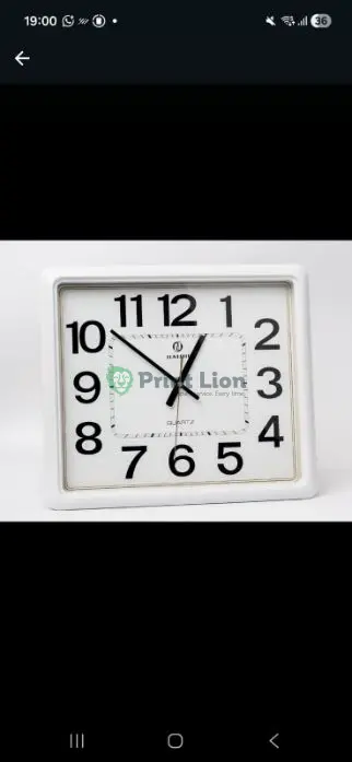 White rectangular clock 30x35cm PLCK019