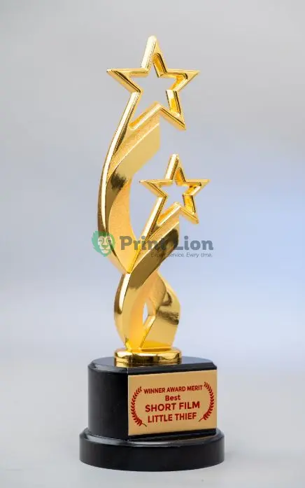 Spiral gold trophies. 26cm height PLAW124