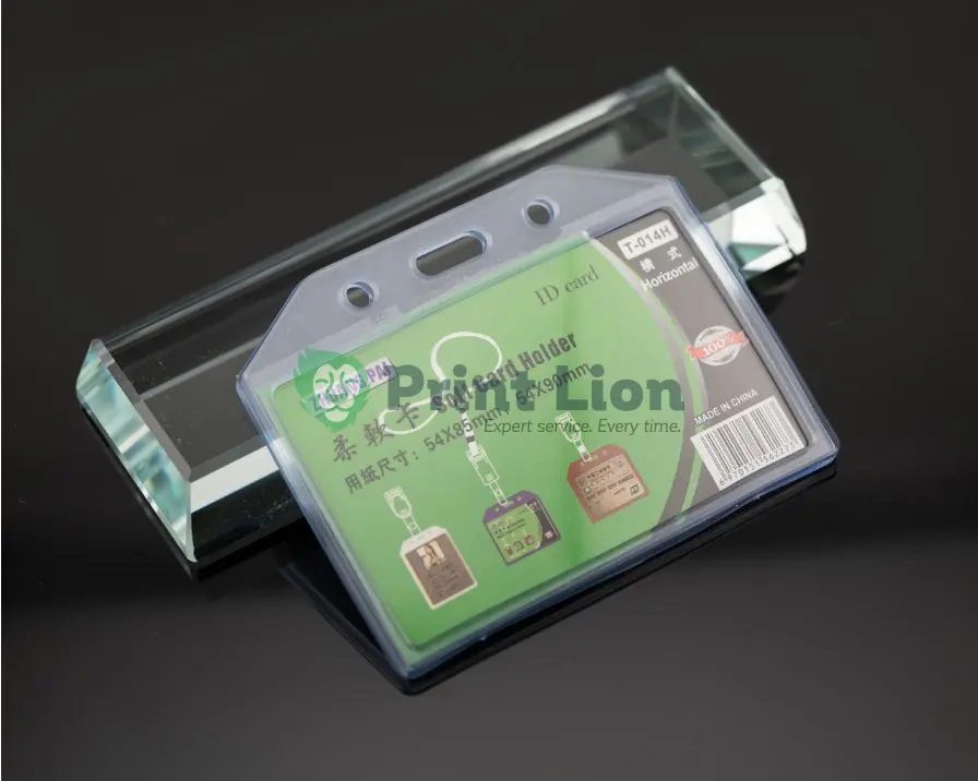 Hard card holders, landscape and portrait available. (Portrait 5.4×8.5cm). (Landscape 5.4×9.0cm) PLCH015