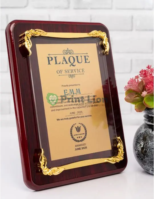 New executive coffee wood awards A4 size.*Artwork area.12*19 cm* PLAW105