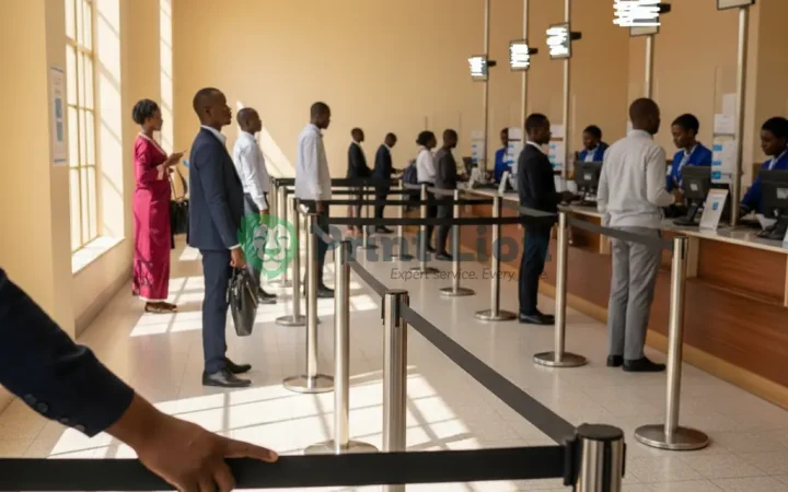 Retractable queue barriers